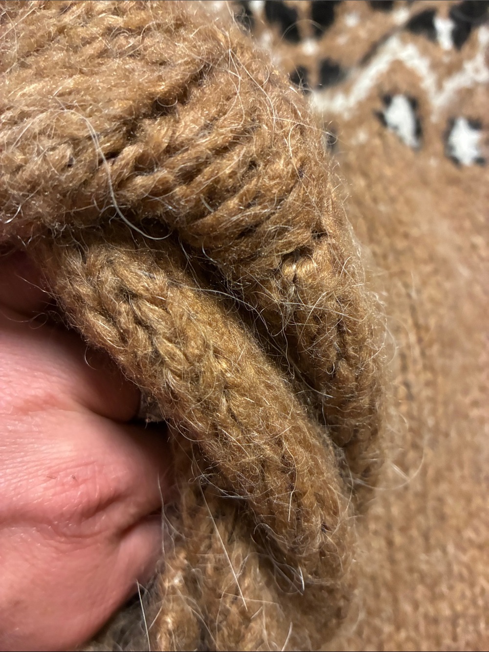 Black/Tan Patterned Button Cardigan - Picture 5 of 6